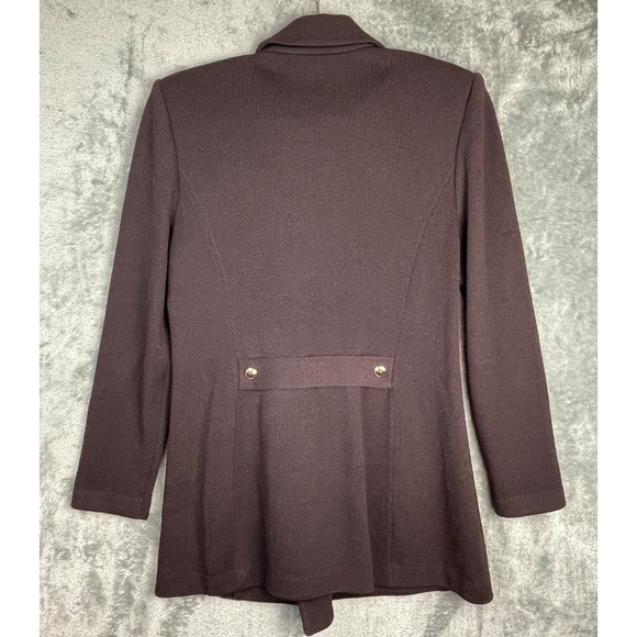 St. John Santana Knit Cardigan Jacket Womens Size 8 Brown Gold Button Old Money - Picture 5 of 10